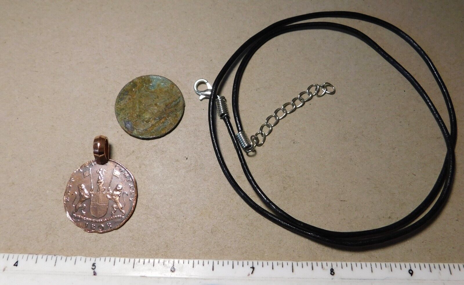 1809 Admiral Gardner shipwreck coin made into unique pendant necklace & BONUS !!