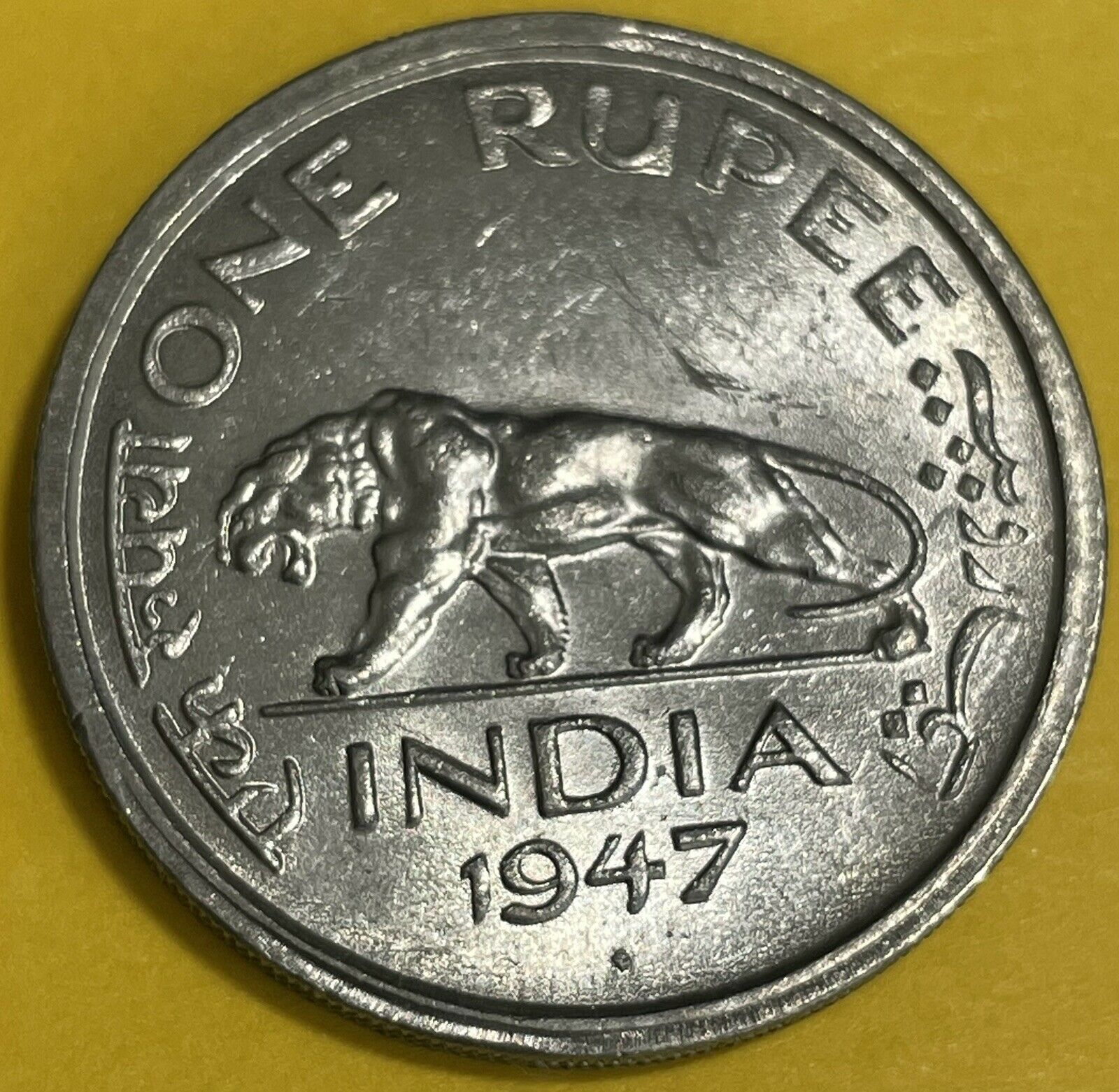1947B British India One Rupee. Gem BUNC