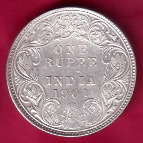 BRITISH INDIA 1901 VICTORIA EMPRESS ONE RUPEE BEAUTIFUL SILVER COIN#R22