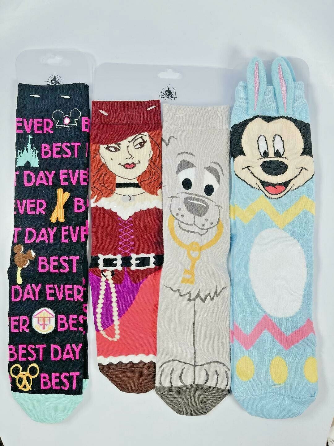 Disney Parks Socks BUNDLE Lot of 3: Pirates of Caribbean Best Day Ever Easter