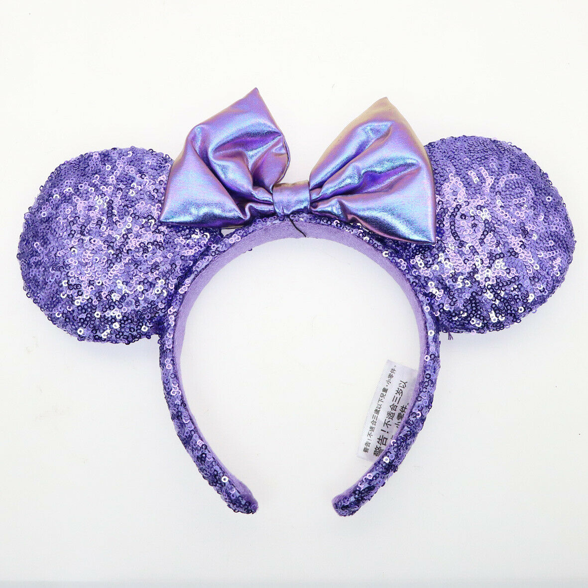 NEW Disney Parks Disneyland Purple Potion Sequins Minnie Ears Headband Kids Gift