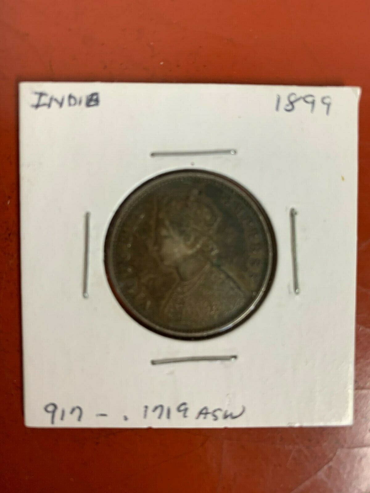 1899-  BRITISH INDIA SILVER HALF RUPEE HIGH GRADE COIN