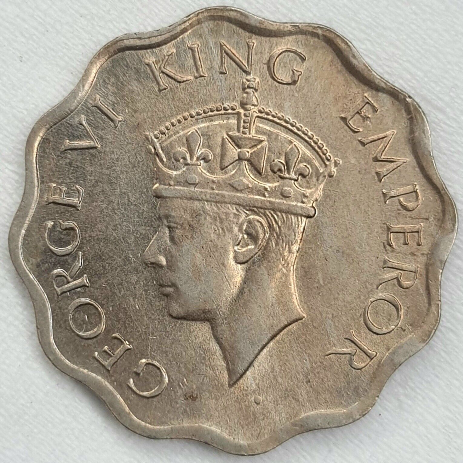 British India George VI - (1⁄16 Rupee) 1 anna 1941 high grade World War II coins
