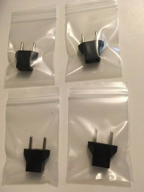Electrical Travel Converter Adapter Power Plug, Qty. 4, For Us Usa To Eu Europe