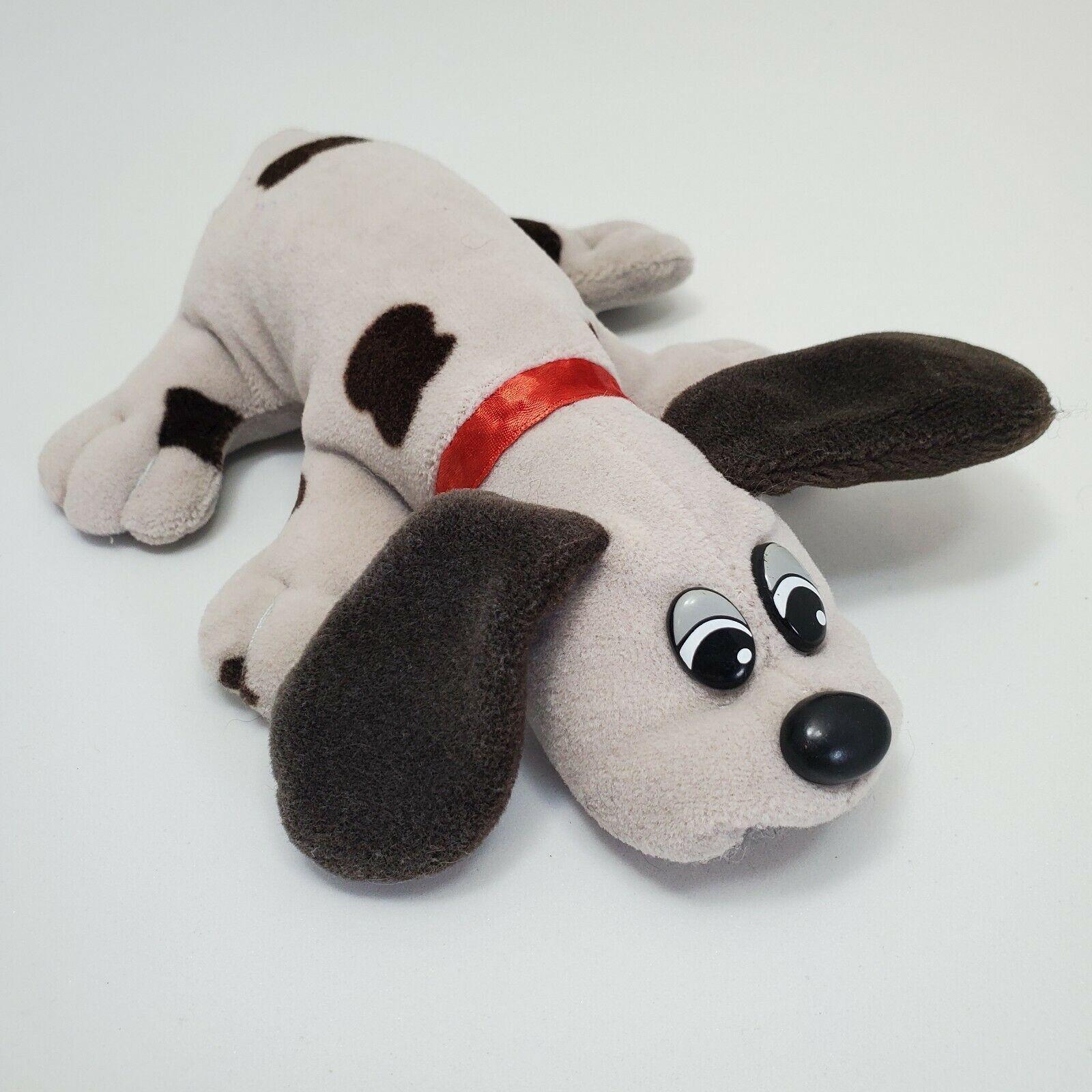 Vintage Pound Puppies Plush Tonka Grey Brown Spotted Dog Stuffed Animal