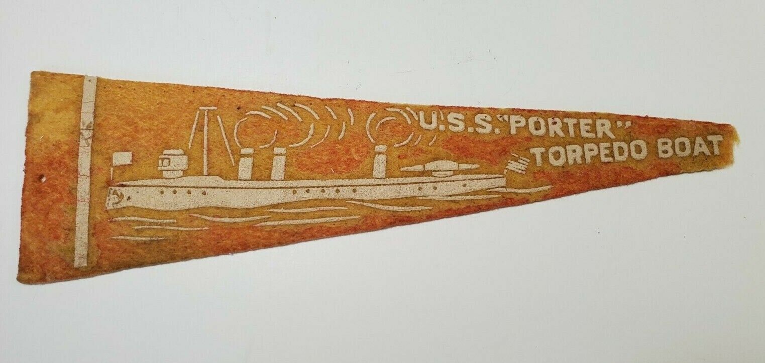 Rare Pre 1912 Original Felt Pennant For The Uss Porter Torpedo Boat Tb-6
