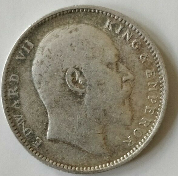 1905 British India King Edward Vii Rupee Silver Coin