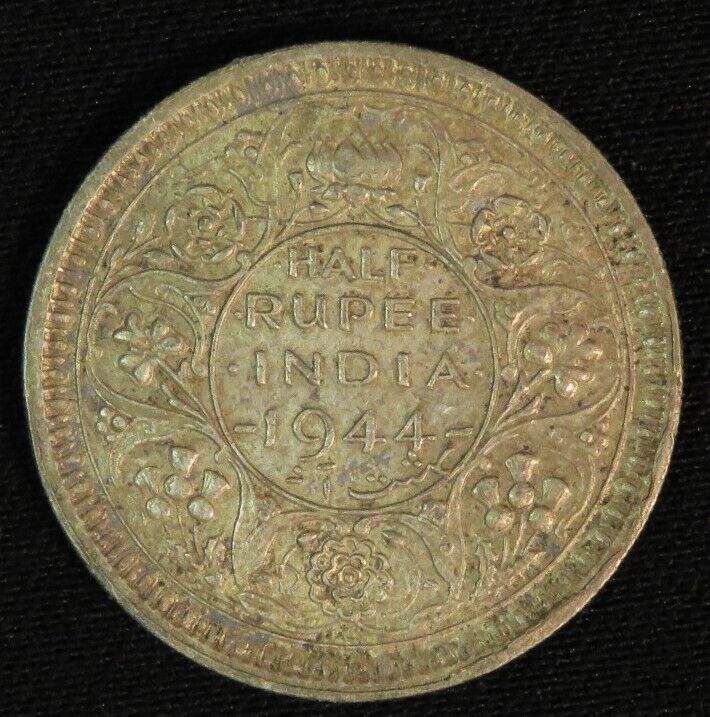 1944 India 1/2 Rupee    50% Silver!         (225)