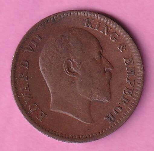 1907 British India King Edward Vii 1/4 Anna Copper Coin