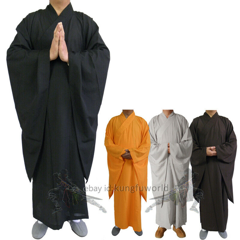 Men's Women's Shaolin Buddhist Monk Dress Meditation Haiqing Robe Kung fu Suit