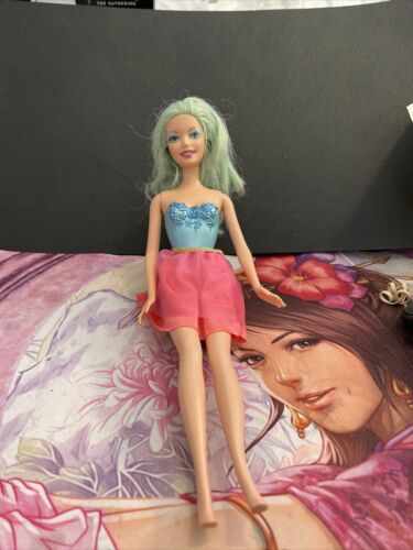 2004 Barbie Fairytopia Doll Green Blue  Hair No Wings