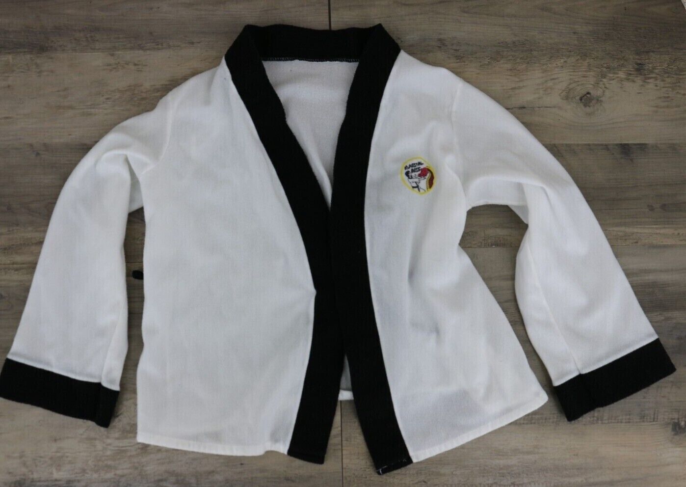 Kids Martial Arts Robe Jacket Size 10/12 White Black