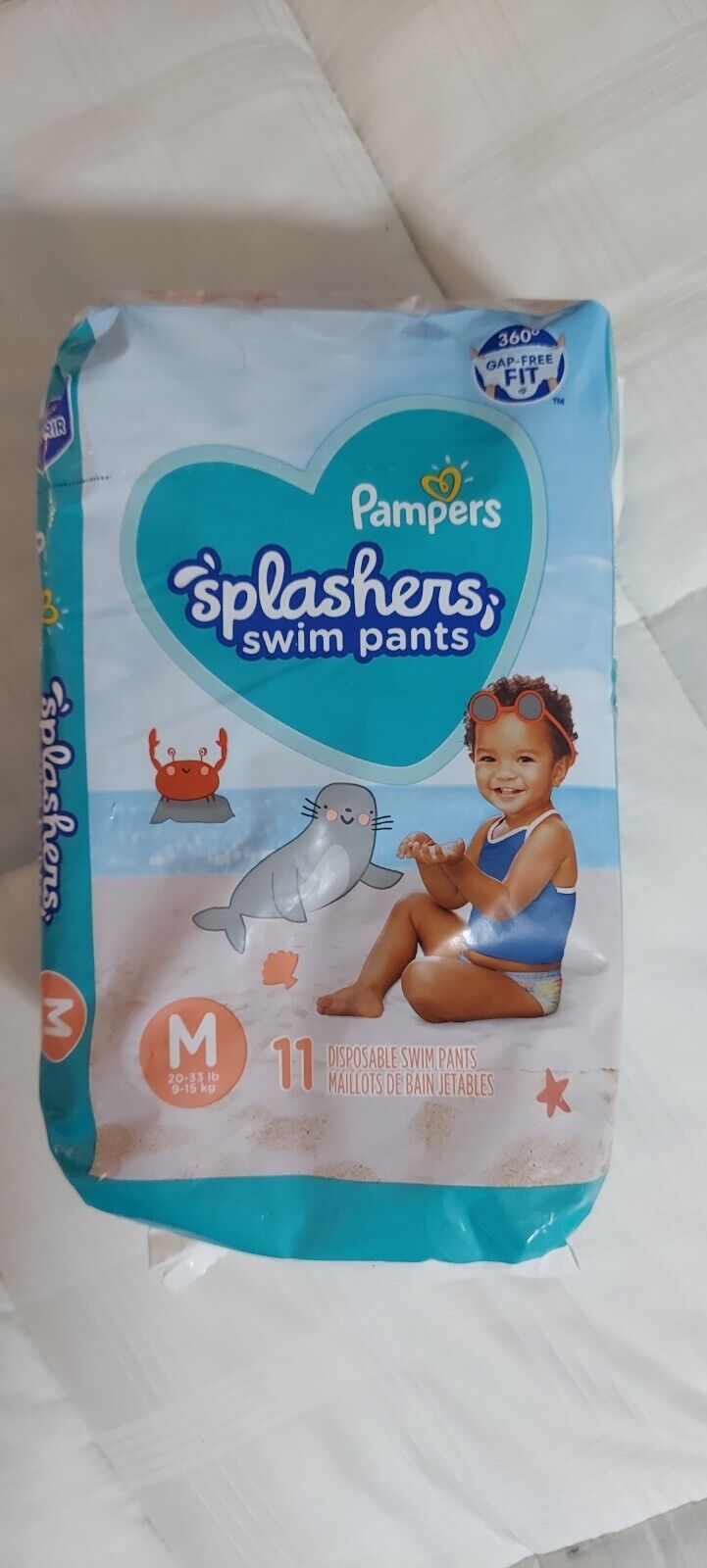 Pampers Splashers Baby Swim Pants Diapers Medium 20-33 Lb 11ct Disposable Pool