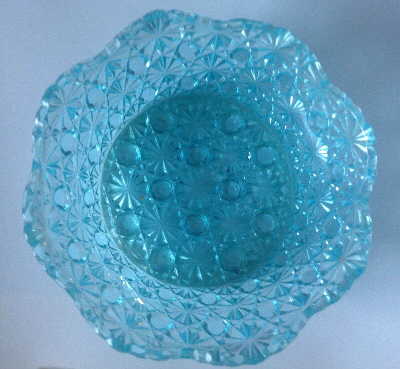 Button And Daisy  Ice Blue Bowl,very Nice With No Chips.