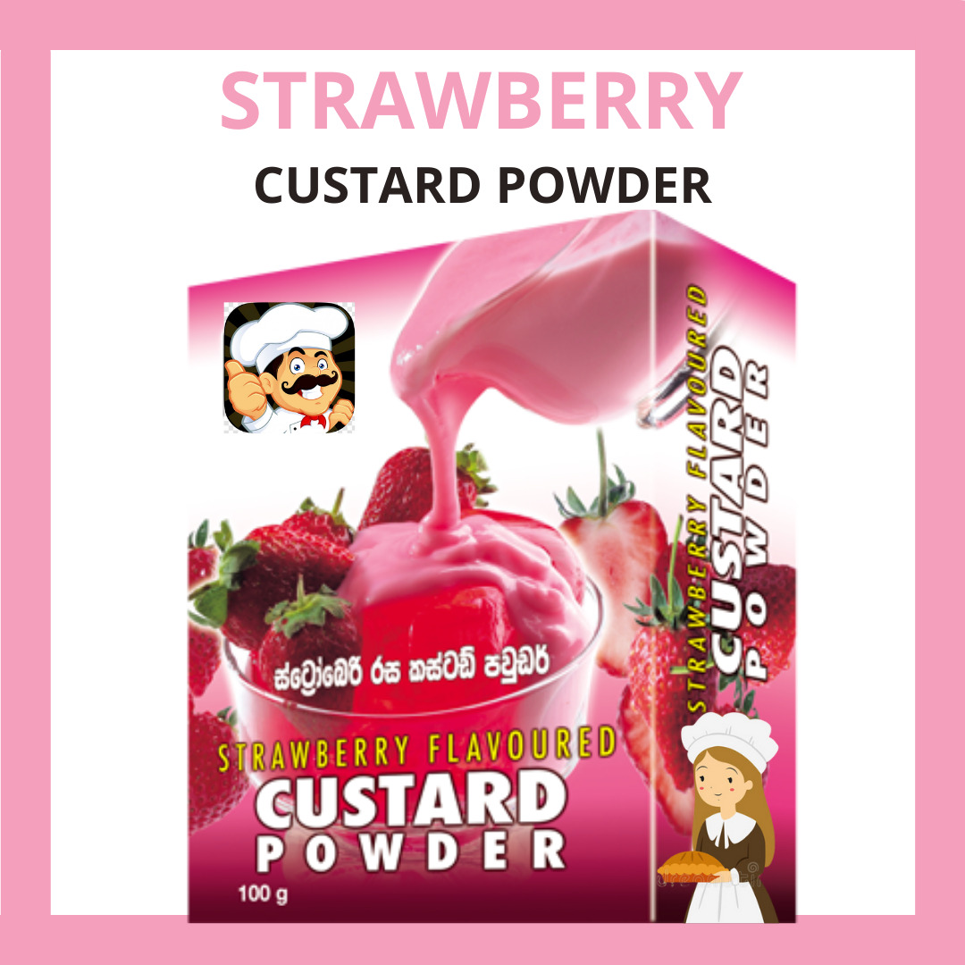 CUSTARD POWDER STRAWBERRY FLAVOURED Original  best quality Dessert Bio Breeze