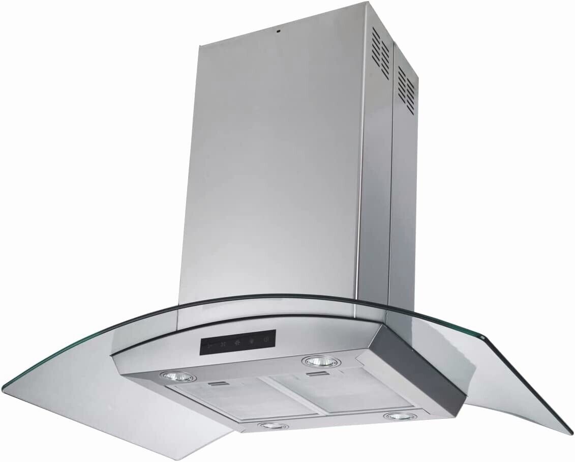 Island Mount Range Hood 36 Inch With 800 Cfm, 4-speed Fan, Soft Touch Controls