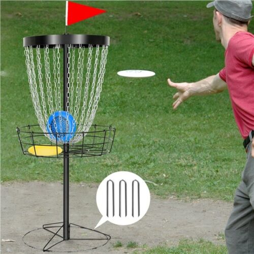 Heavy Duty Portable 24 Chain Disc Golf Basket Catcher Practice Target Accessorie