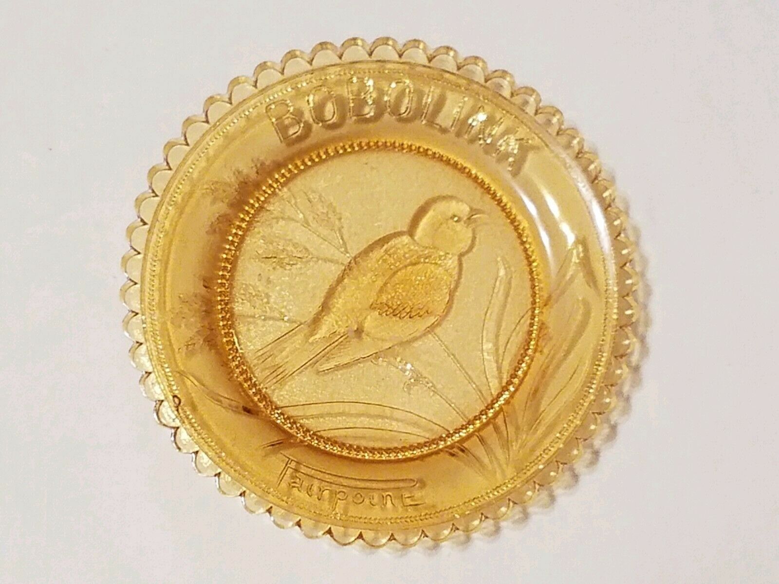 Vintage Pairpoint Plate: Bobolink Bird