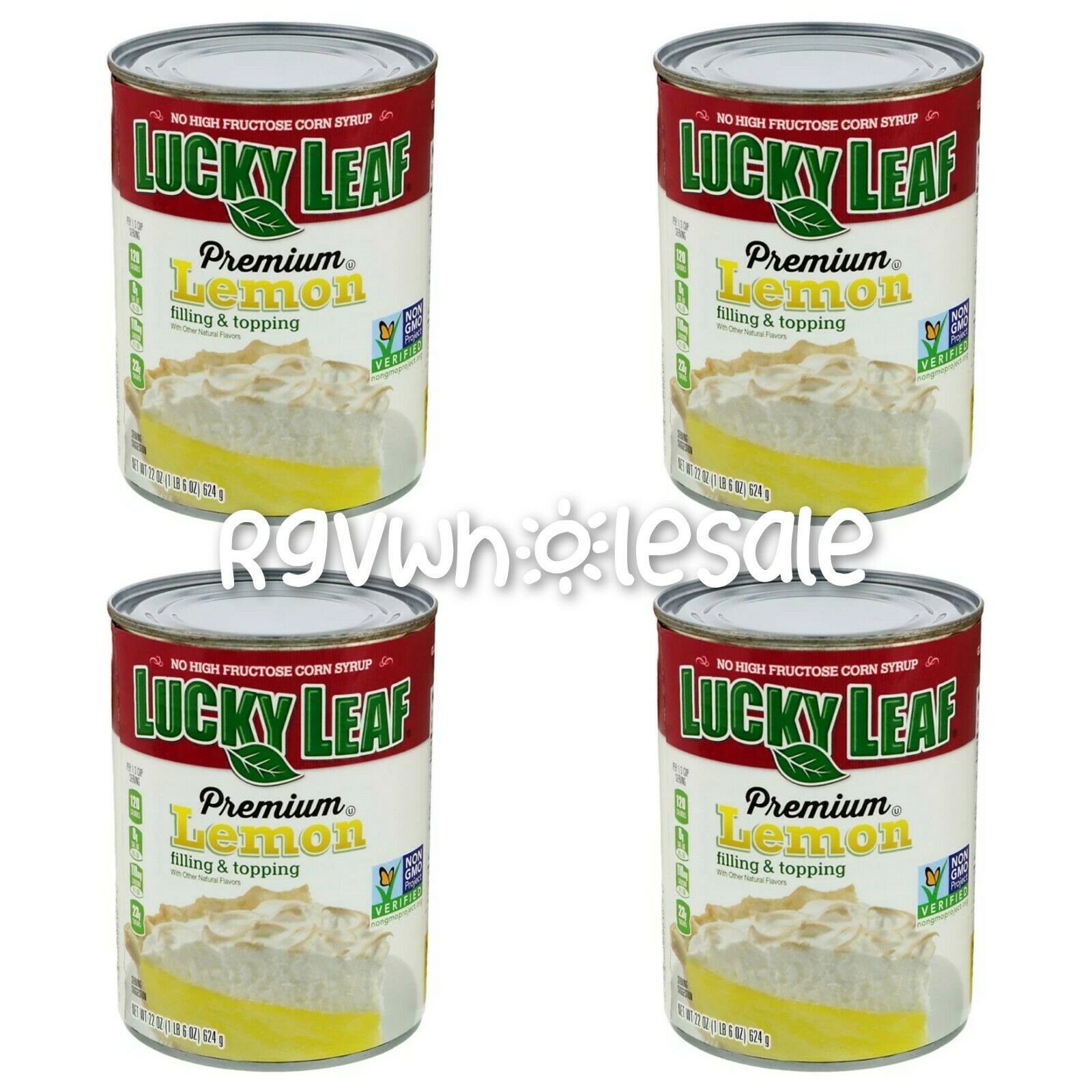 Lucky Leaf Premium Lemon Pie Filling & Topping 22 Oz Lot Of 4 Bulk Wholesale