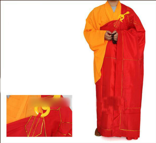 New Red Zen Buddhist Monk Manyi Kesa robes Lay Masters Cassock Meditation Gown