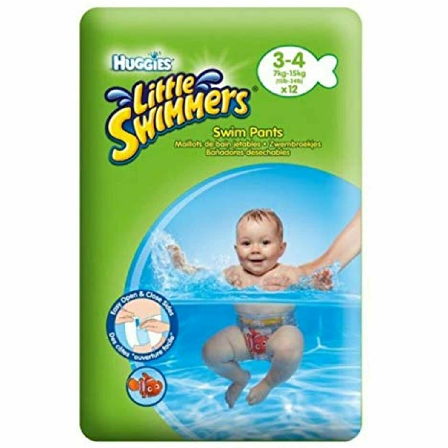 Huggies Little Swimmers Disposable Swim Diapers Small 12 Count Pink Blue 3-4