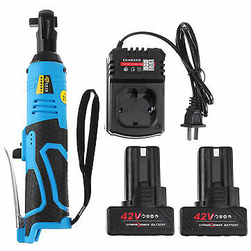 Cordless Electric Ratchet Wrench Tool 2 X Battery & Charger Kit