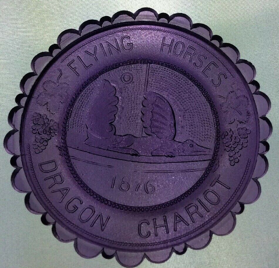 Pre-owned Pairpoint Cup Plate Flying Horses Dragon Chariot Amethyst #115am