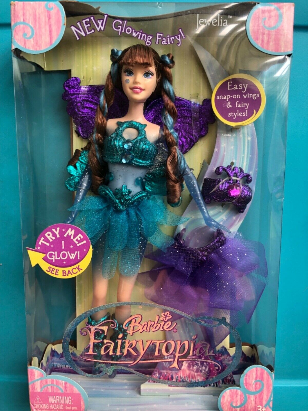 Mattel Barbie Fairytopia Glowing Fairy Jewelia Doll W/ Wings & Clothes New
