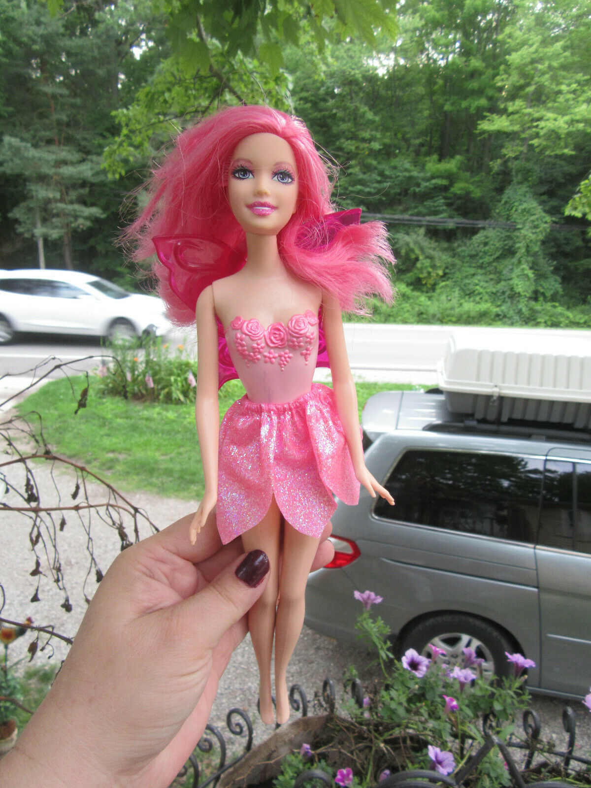 Rare 2004 Barbie Fairytopia Pink Star Fairy Pink Hair, With Wings