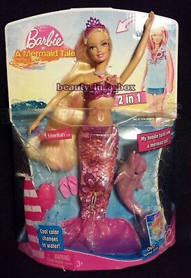 Barbie In A Mermaid Tale Merliah Doll ~ 2010 ~ Very Rare 2 In 1