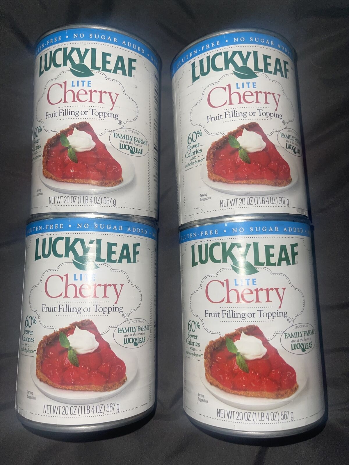 Lucky Leaf Lite Cherry Pie Filling & Topping 20oz Cans (pack Of 4)- Ships Free