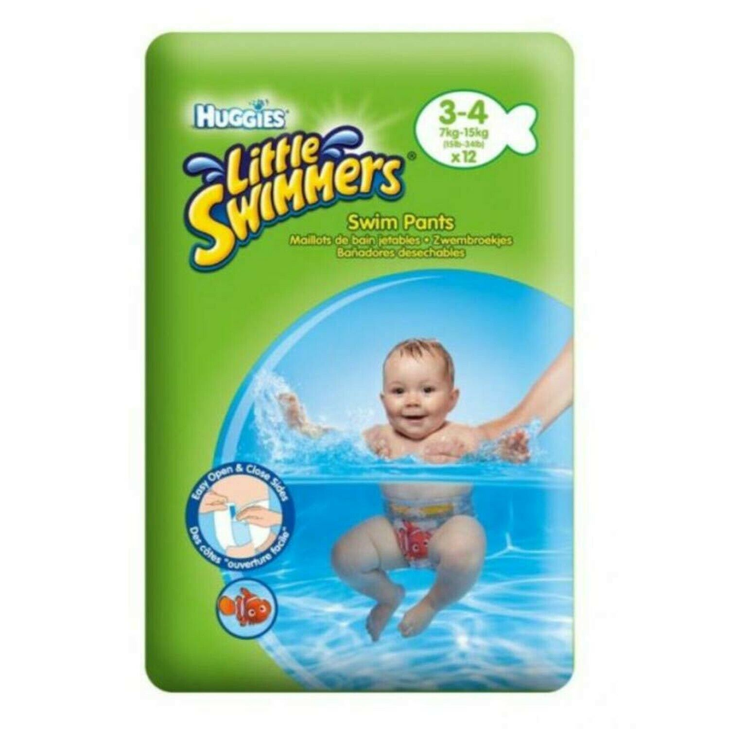 Huggies Little Swimmers Disposable Swim Diapers, Small, 12-count - Pink/blue