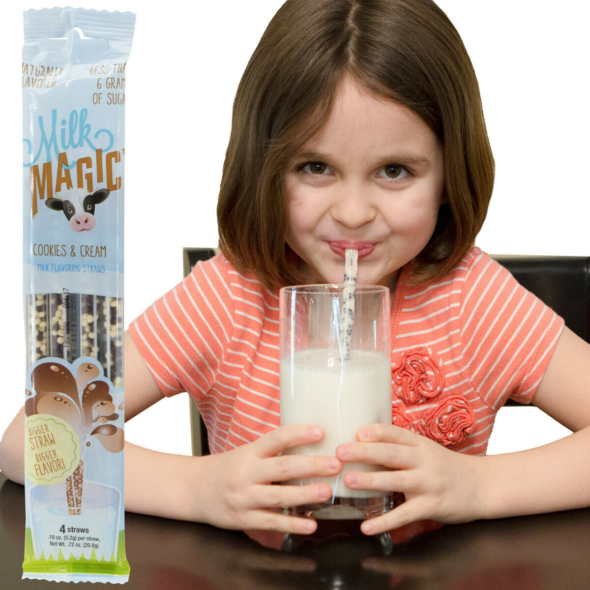 4ct Milk Magic Flavored Drink Straws Add Tasty Fun Flavors To Beverages