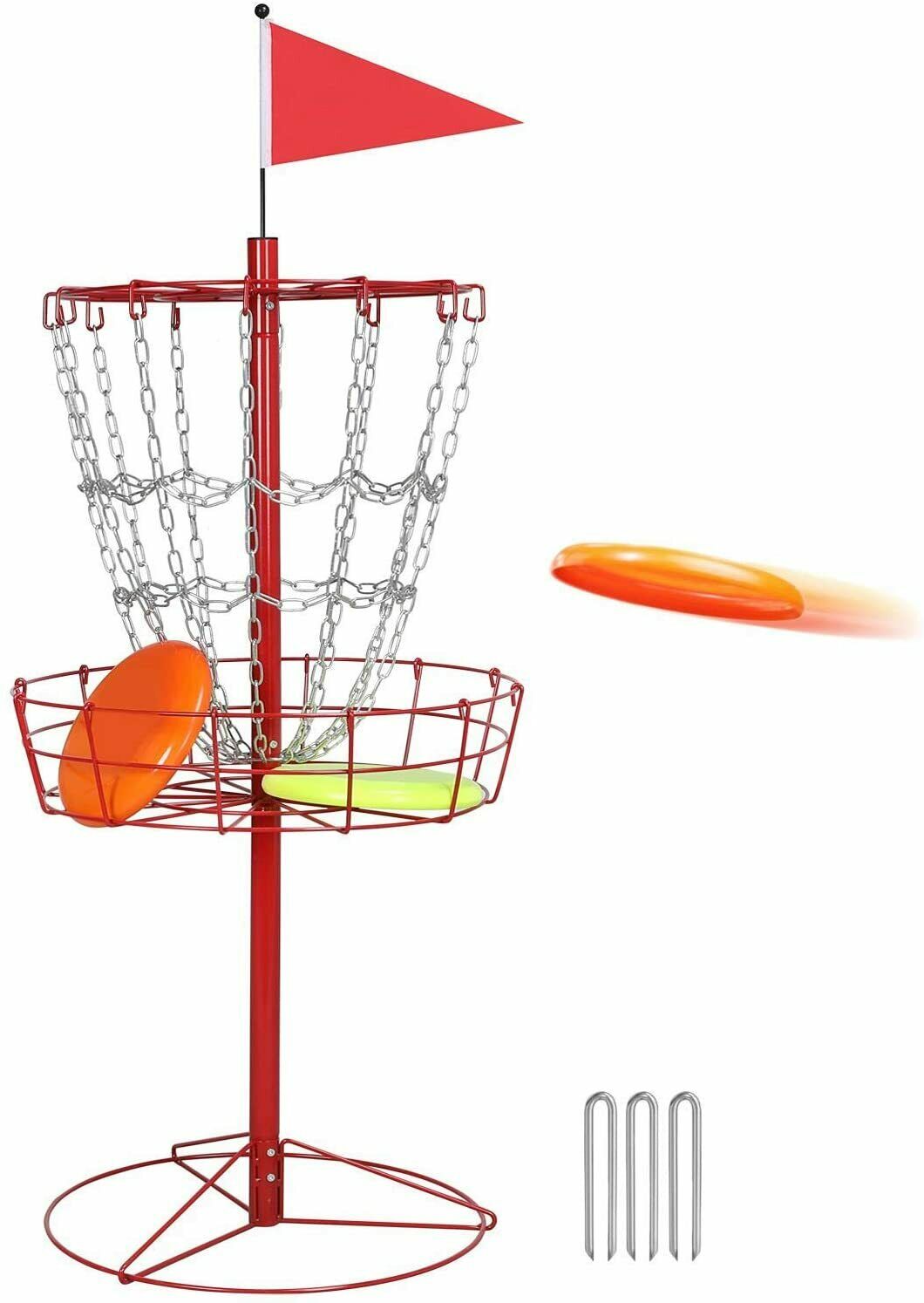 Disc Golf Basket Portable Metal Disc Golf Target Flying DiscGolf Practice Basket