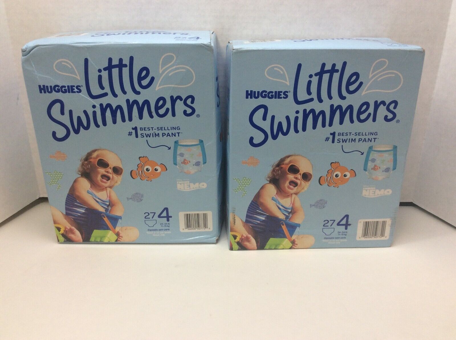 Huggies Little Swimmers Diapers 27 Count Size 4 Nemo, 2 Boxes, Free Shipping