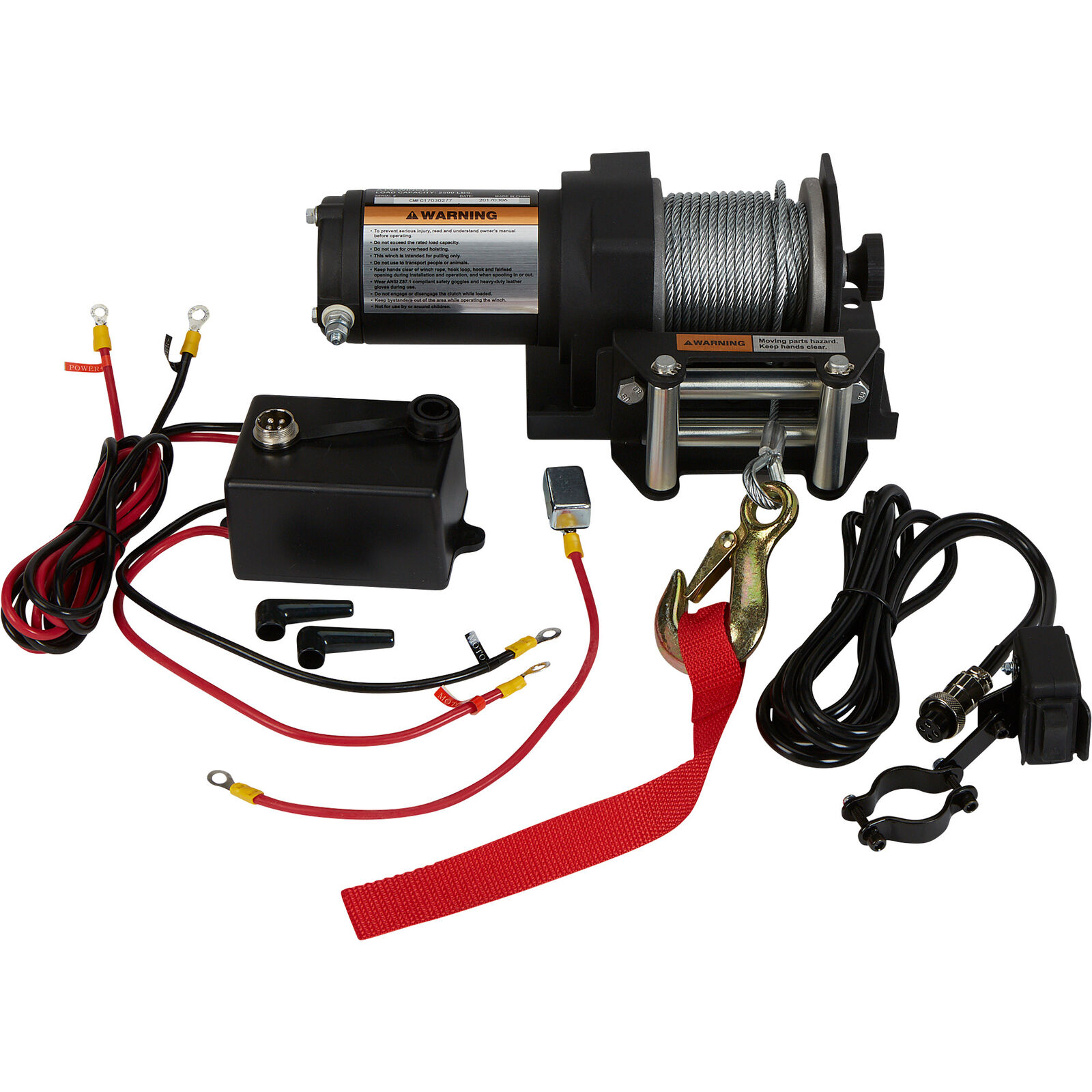Ironton 12v Dc Powered Electric Atv Winch- 2500-lb Capacity Steel Wire Rope