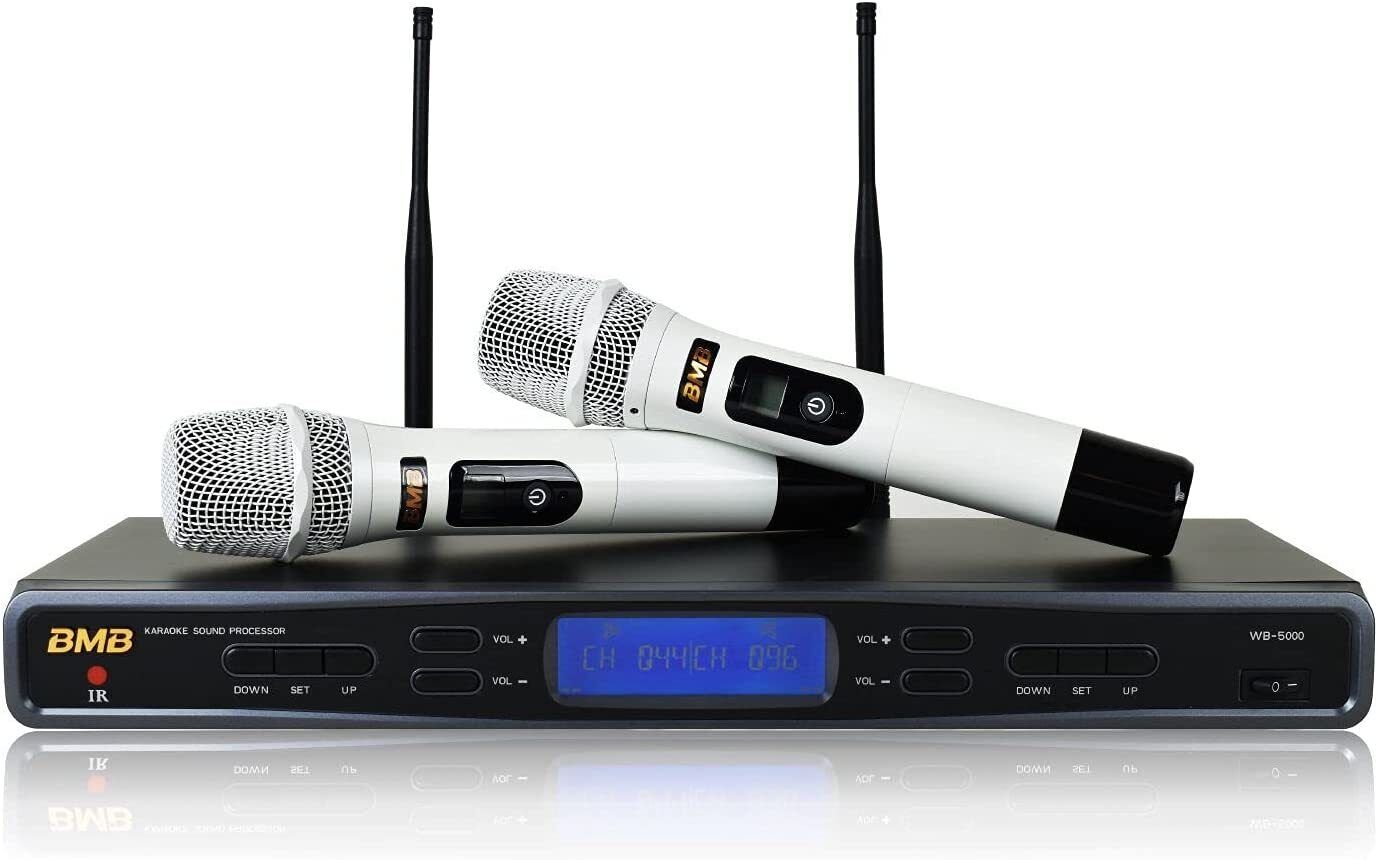 BMB Professional Wireless Karaoke Microphone System - White