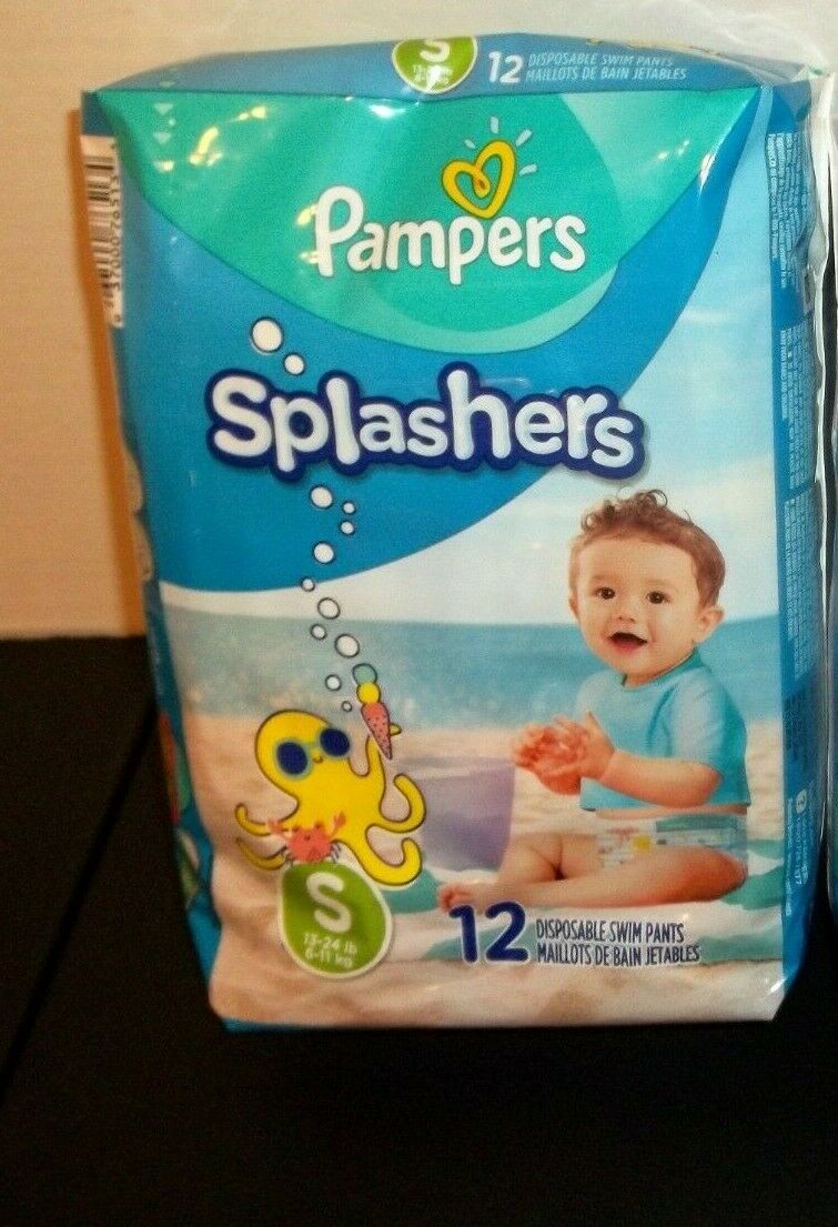 24 Count Pampers Splashers-Small-13-24 Pounds-Disposable Swim Pants