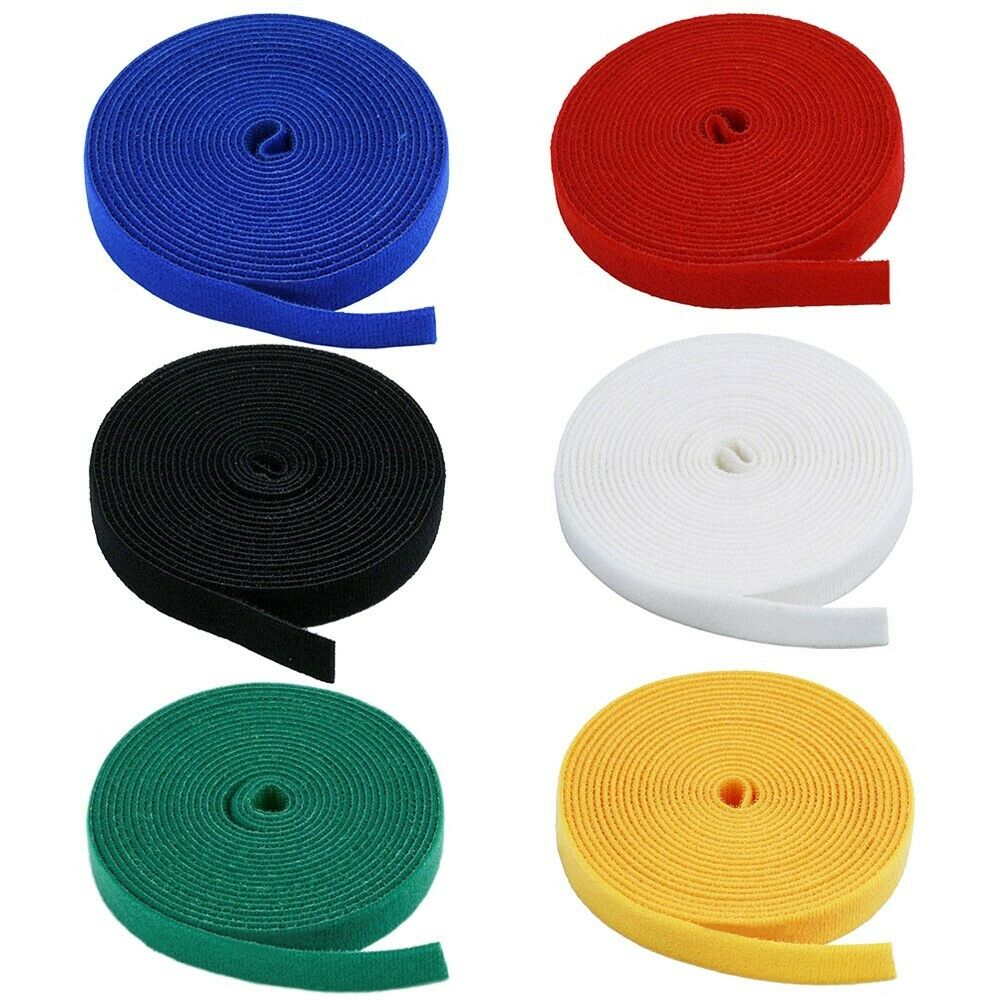 15ft Reusable Hook & Loop Fastening Tape Sticky Strap Self Adhesive Cable Wrap