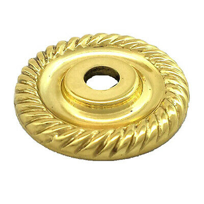 Amerock Solid Polished Brass Knob Ribbed Small Backplate Drawer Door 25+freeship