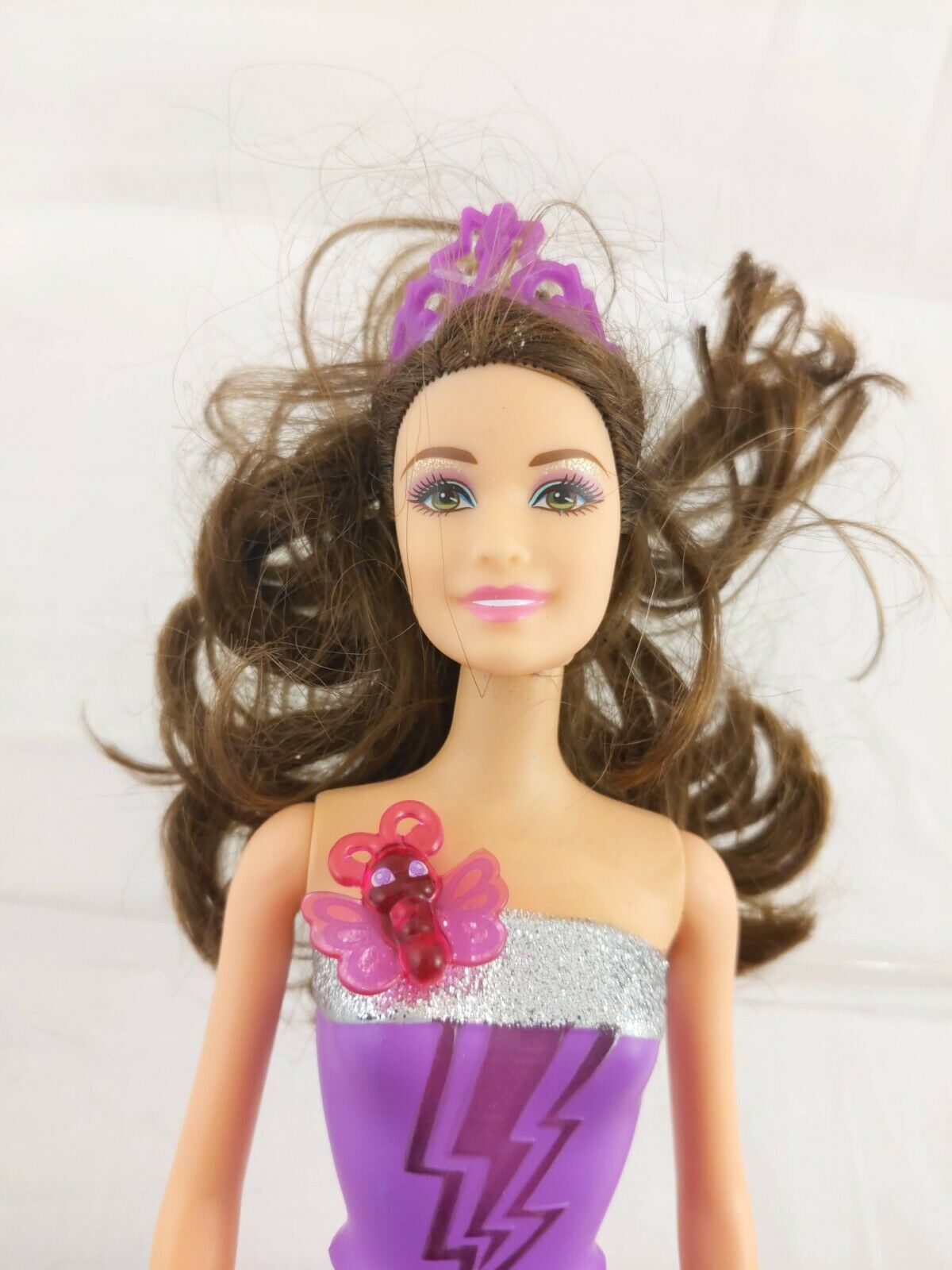Mattel Barbie 2014 Electronic Light-up Talking Doll Purple Dress