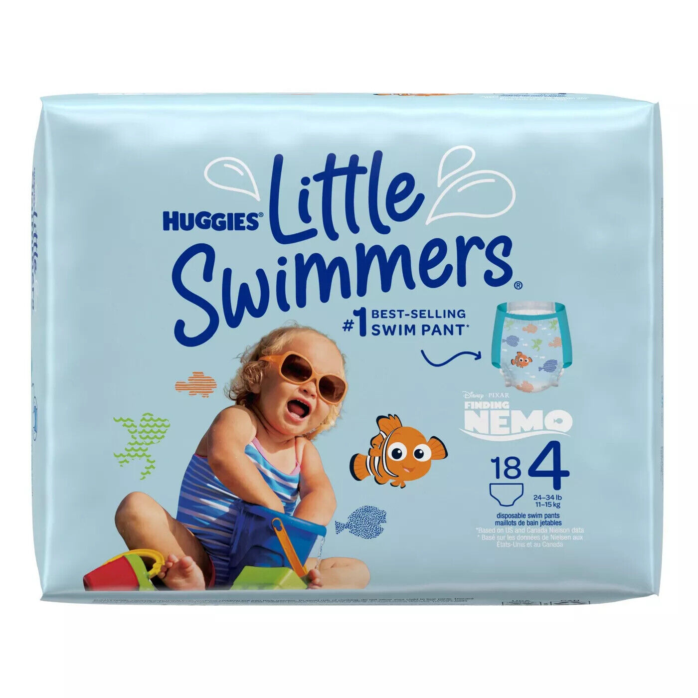 Huggies Little Swimmers Swim Diapers, Size 4 Medium, 18 Count