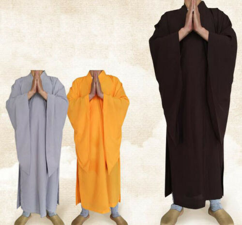 New Unisex Shaolin Buddhist Monk Haiqing Robe Zen Meditation Gown Kung fu Suit