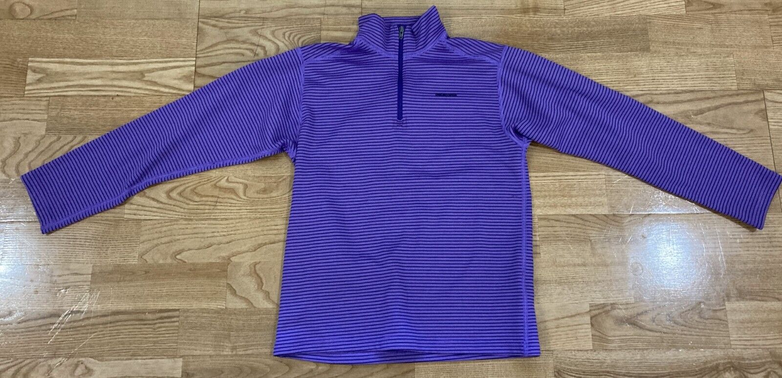 Girls Patagonia Purple Striped 1/4 Zip Pullover size MD 10 EUC