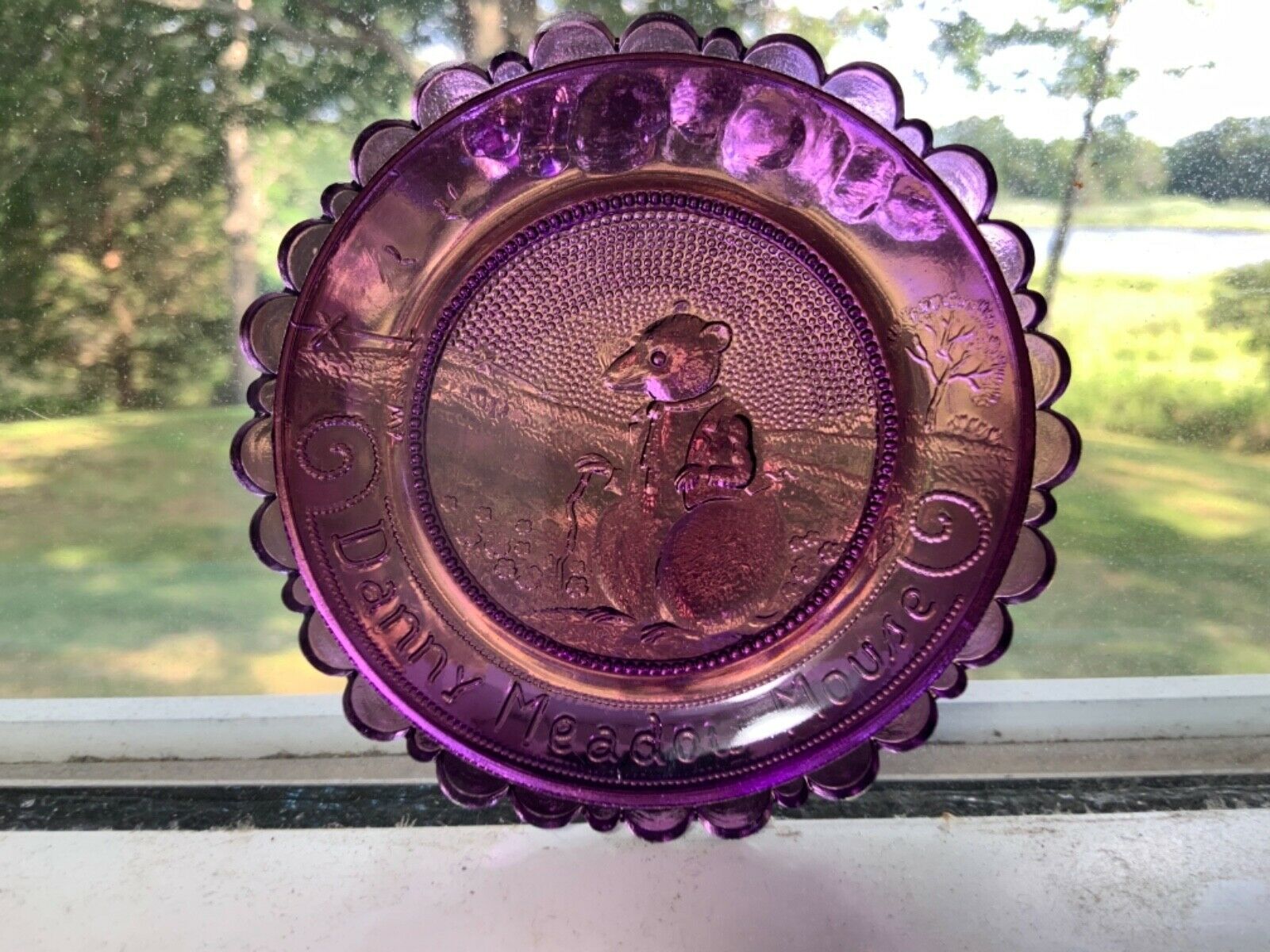 Pairpoint Cup Plate Thornton Burgess Society Danny Meadow Mouse Violet Color
